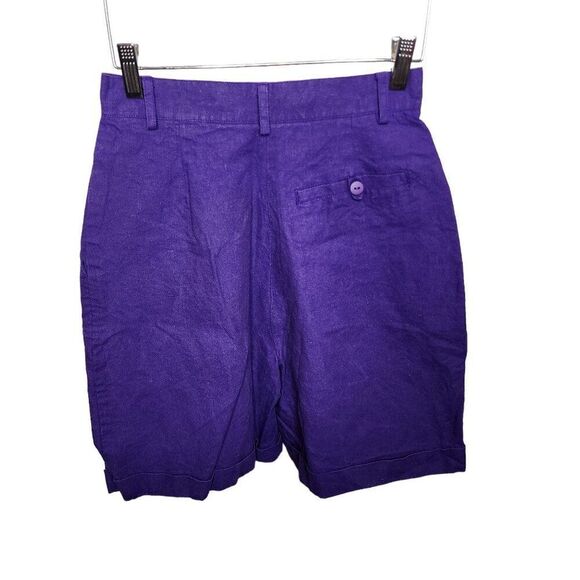Vintage 80s Nordstrom High Waist Mom Shorts Womens Size S Purple Chinos Cotton - Picture 3 of 7